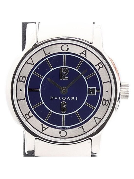 Bvlgari solotempo blue dial - Gem Bvlgari Solo Tempo Quartz Date Navy Dial Watch